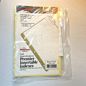 Wilson Jones Single-Sided Reinforced Insertable Index Clear 5-Tab 8 1/2 x 5.5